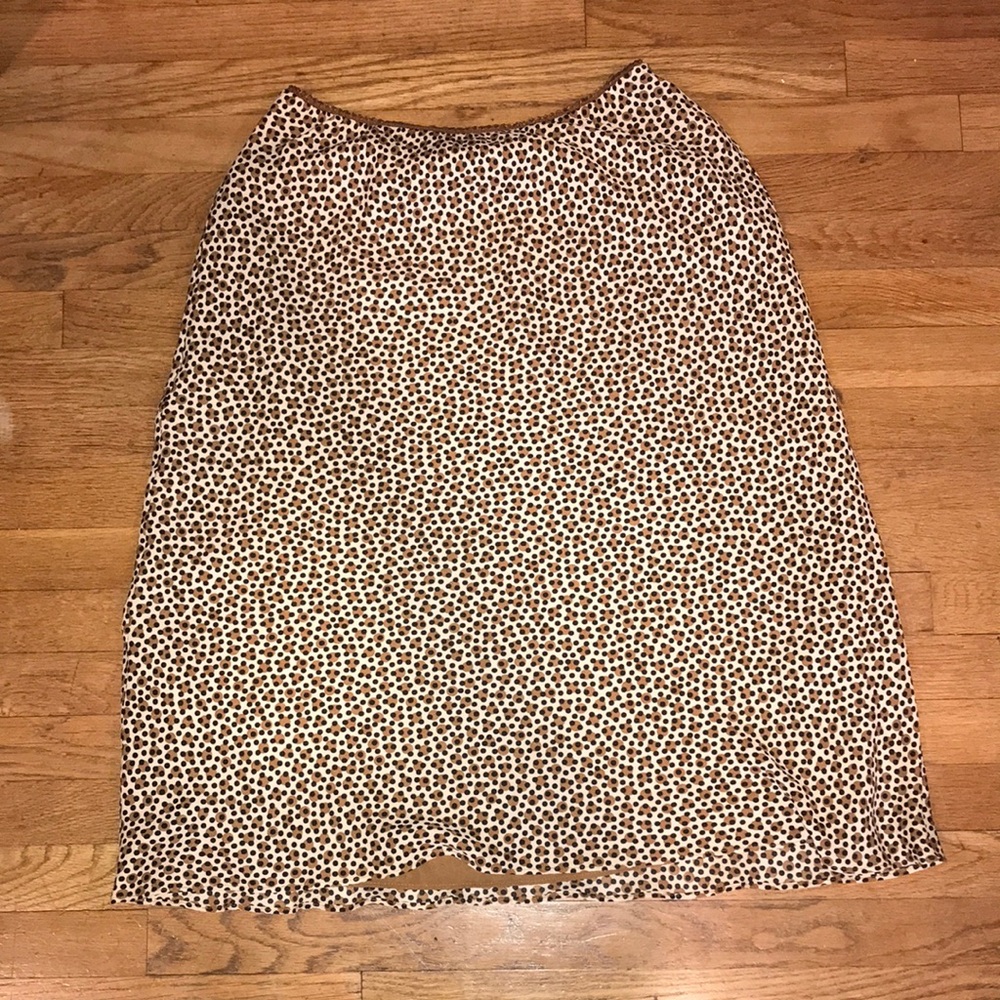 Max Studio White and Brown Knee-Length Cocktail Skirt